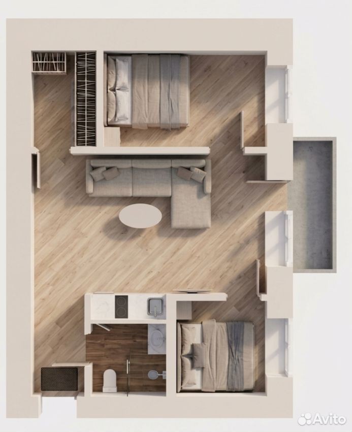 2-к. квартира, 41,1 м², 3/5 эт.