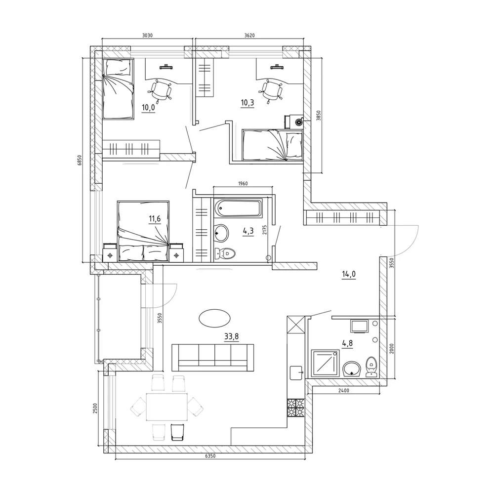 Планировка: 5-комнатная · 98,4 м²