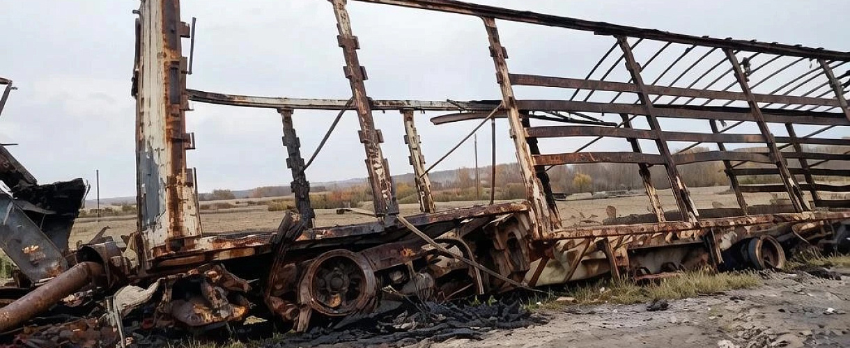  В Кузбассе на трассе Кемерово-Новокузнецк сгорели две столкнувшиеся фуры