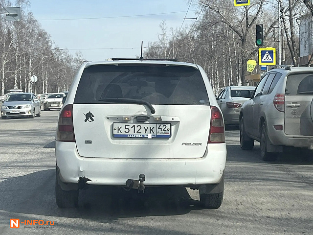 Очередной «сказочный» персонаж: матерная рамка на древней Toyota Fielder