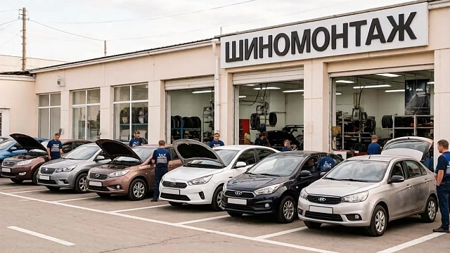 В Новокузнецке из-за внезапного снега выстроились очереди на шиномонтаж