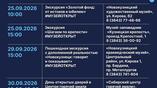 Новокузнечан приглашают на бесплатные экскурсии в честь Всемирного дня туризма