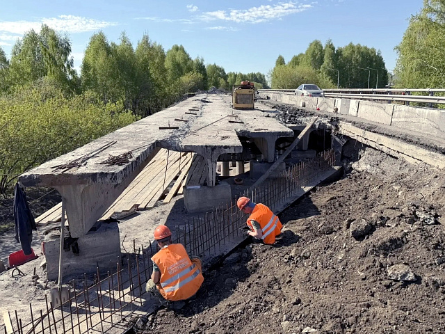 Ремонт моста на объездной Новокузнецка: движение по одной полосе до ноября