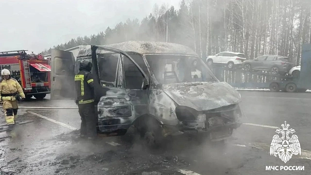 В Кузбассе сотрудники МЧС ликвидировали возгорание грузового автомобиля на трассе
